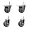 Service Caster 4'' Gray Poly Wheel Swivel 7/16'' Stem Caster Set 2 Total Lock Brake, 4PK SCC-GRTTL20S414-PPUB-716138-2-S-2 - alternate 1